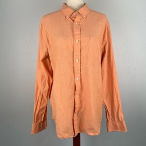 JCP Men's Orange Button-Down Shirt Size L EUC